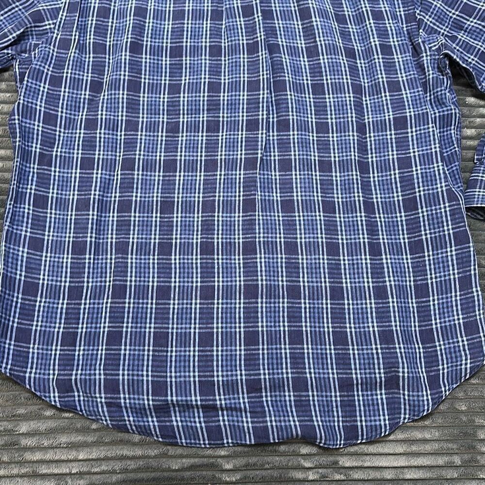 Peter Millar Blue Plaid Button-Up Linen Shirt Men’s Size L - Picture 9 of 9